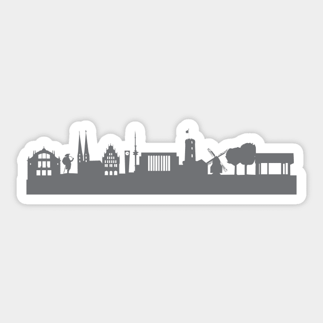 Bielefeld in gray Sticker by 44spaces